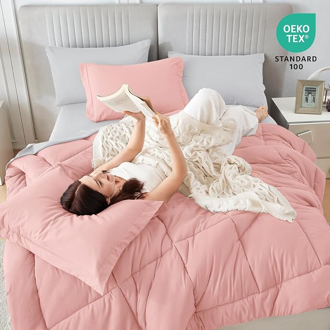 Sasttie Full Size Comforter Sets, 7 Pieces Reversible Bed in a Bag Full - Image 5