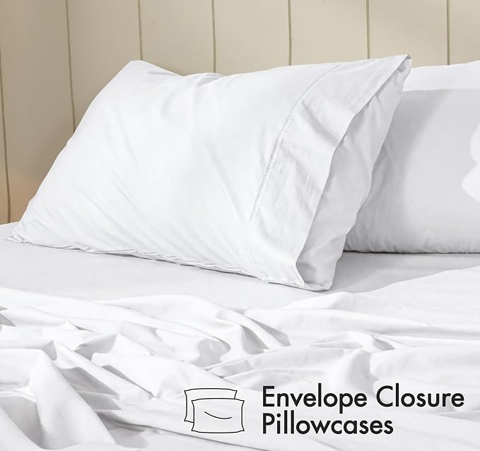 RUVANTI 100% Cotton Sheets – Queen Size Percale Bedding, Cooling & Breathable - Image 5