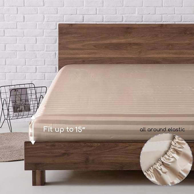 MR&HM Satin Bed Sheets, Queen Size Sheets Set - Image 5