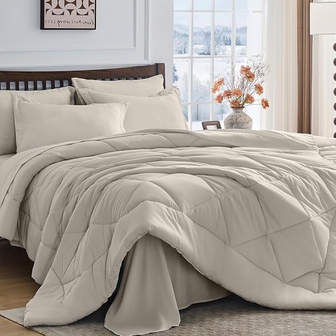 HEVUMYI Linen Twin-XL Comforter Set by HEVUMYI