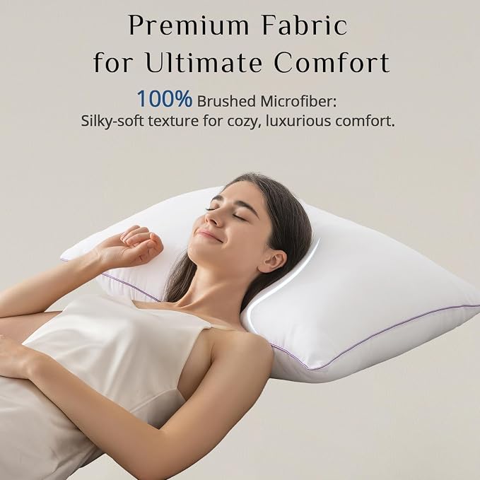 JOLLYVOGUE Pillows King Size Set of 1, Washable Supportive Single Bed Pillow - Image 4