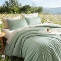 Litanika Oversized King Comforter Set 120x120, 3 Pieces Sage Green Super King by Litanika