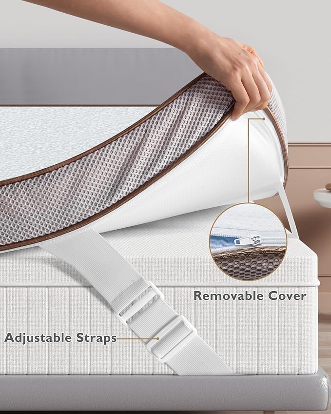 BedStory 4 Inch Gel Memory Foam Mattress Topper Queen Size - Image 5