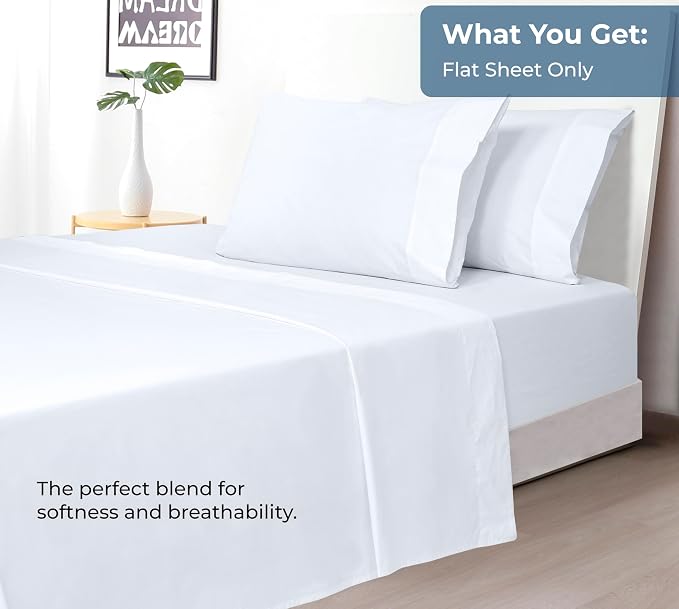 Royale Linens 100% Organic Cotton Full Flat Sheet Only - Image 5
