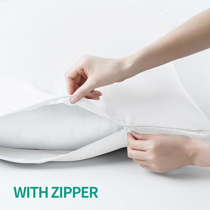 4-Pack Bamboo Viscose Zippered Pillow Cases King Size, 400 Thread Count Cooling - Image 3