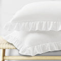 KKJIAF Ruffle Pillow Cases Queen Size Set of 2, Ruffled Pillow Covers by KKJIAF