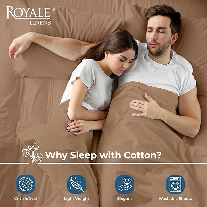 Royale Linens 100% Organic Cotton Twin XL Flat Sheet Only - Image 3