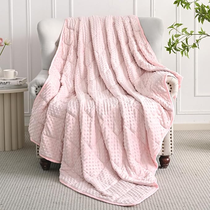 Mr. Sandman Weighted Blanket for Adults, Minky Dots Heavy Blanket for Woman - Image 8