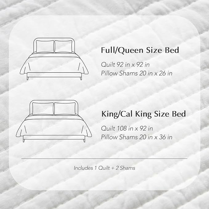 EVERGRACEHOME 100% Cotton Modern Lines Quilt Set Queen Size, Pre-Washed Soft - Image 8
