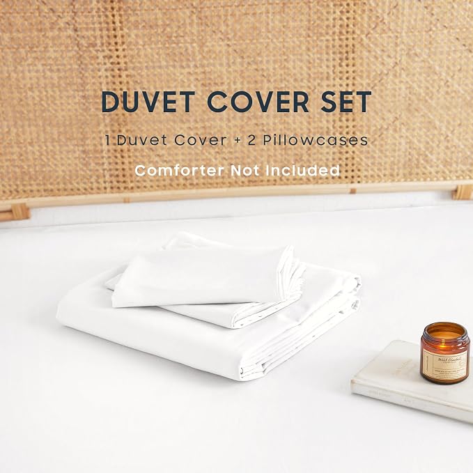 Wake In Cloud - Cotton Duvet Cover Set, Full Size, 100% Washed Cotton, Linen - Image 2