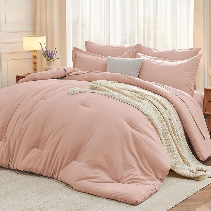 MUXHOMO 7 Pieces Full Comforter Set, Soft Bed in a Bag Full Size, All Season by MUXHOMO