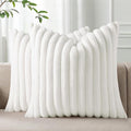 Pallene Faux Fur Plush Throw Pillow Covers 22x22 Set of 2, Luxury Soft Fluffy by PALLENE