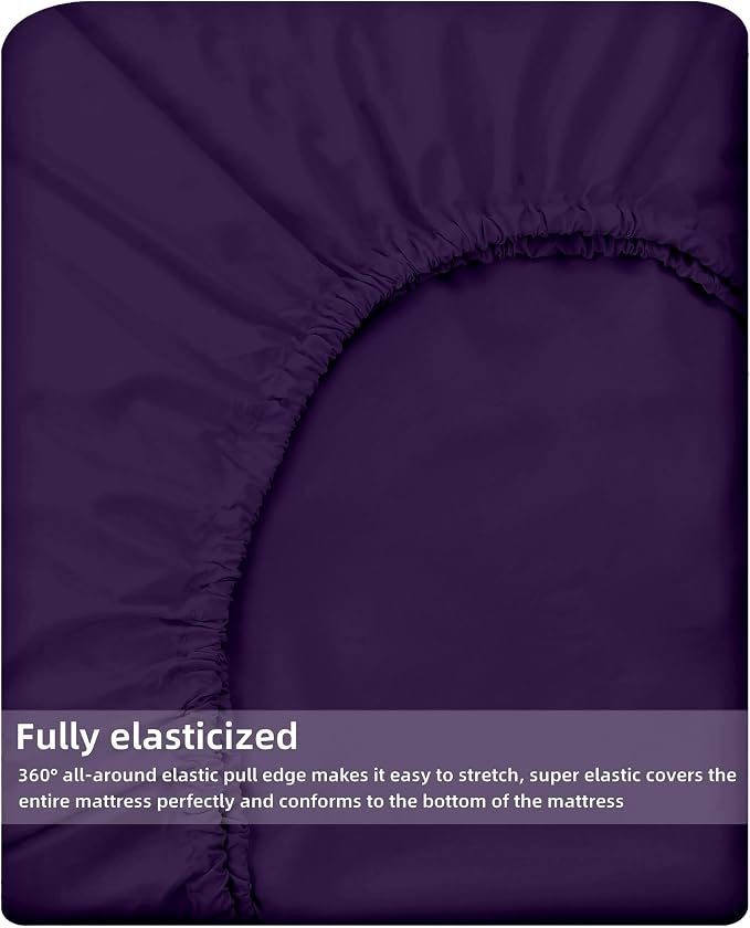 HBHLFZ Queen Fitted Sheet Only, Soft Breathable Bottom Sheet - Image 5