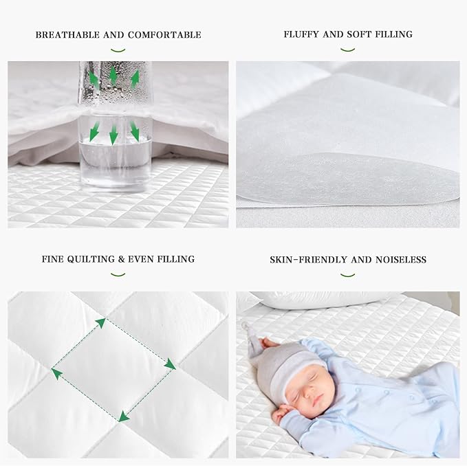 UNILIBRA Twin XL Mattress Pad Waterproof Rayon Made from Bamboo, Fitted Deep - Image 5