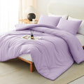 CozyLux Lavender King Size Comforter Set, 3 Pieces Light Purple Solid by CozyLux