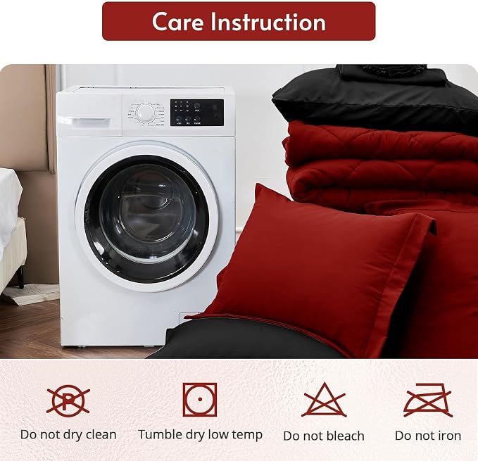 MUXHOMO 7 Pieces King Comforter Set, Reversible Bed in a Bag King Size - Image 9