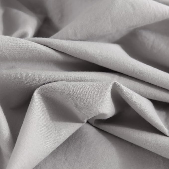 NEXHOME PRO Duvet Cover Set 100% Washed Cotton Full Size Linen Feel Textured - Image 8