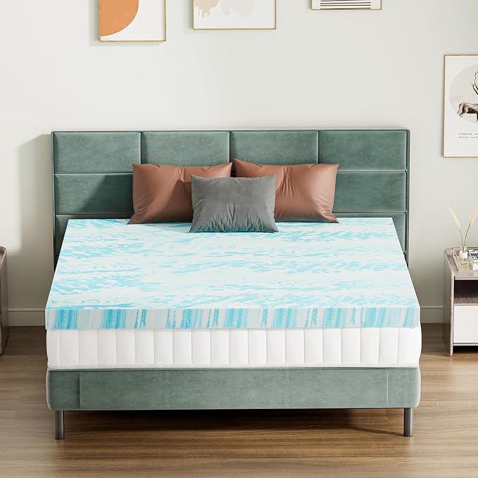 Sweetcrispy Memory Foam Mattress Topper Full, 2 Inch Thick Gel Infused Cooling - Image 8