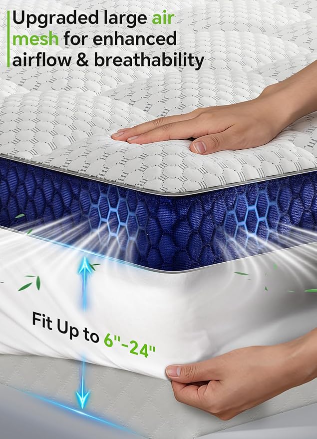 BEDELITE Twin Mattress Topper 3 Inch Thick Mattress Pad, Plush Pillow Top Bed - Image 4
