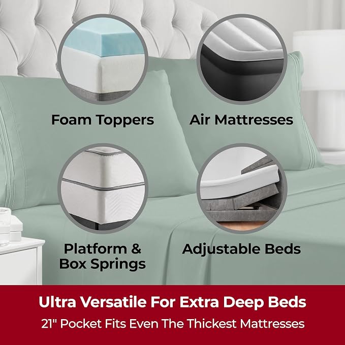 Mellanni Extra Deep California King Sheets - Image 2