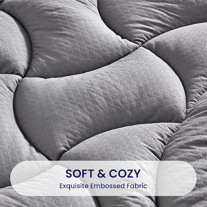 SLEEP ZONE Waterproof Cal King Mattress Pad, Soft Mattress Topper, Fitted - Image 3
