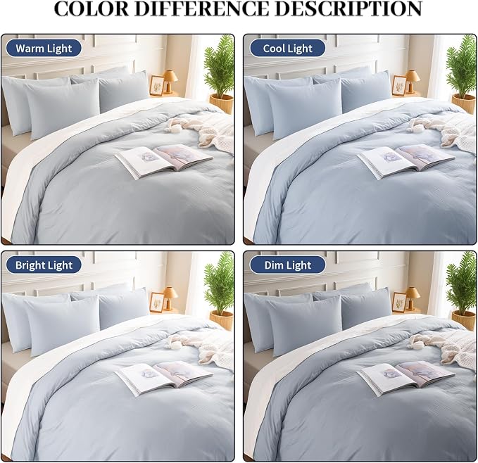 NEXHOME PRO Twin Duvet Cover Set, 100% Washed Cotton - Image 4