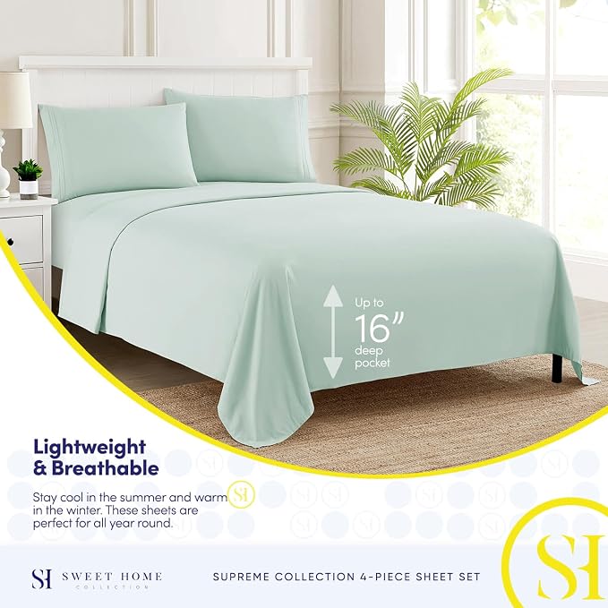 Twin Sheets - Breathable Luxury Sheets - 1800 Supreme Collection Extra Soft - Image 3