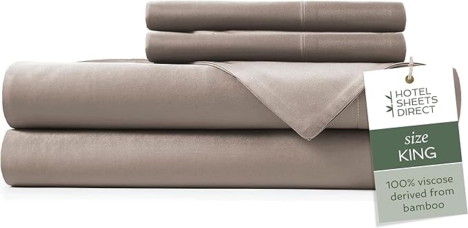 Hotel Sheets Direct 4 Piece Bed Sheet Set King Size, 100% Viscose Derived from by HOTELSHEETSDIRECT