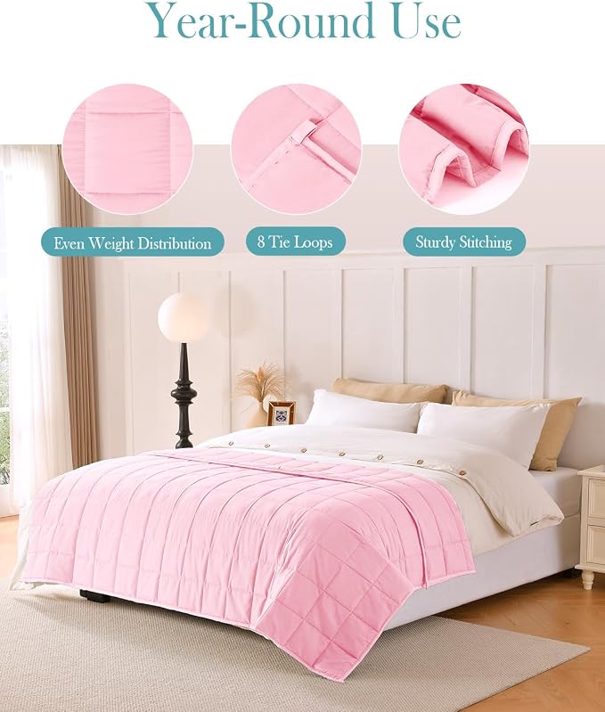 Topblan Weighted Blanket 15 pounds, Soft Cooling Weighted Blanket Full Size - Image 4