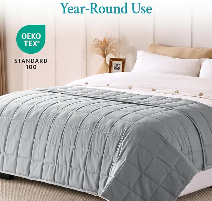 Topblan Weighted Blanket 10 pounds, Soft Cooling Weighted Blanket Twin Size - Image 4