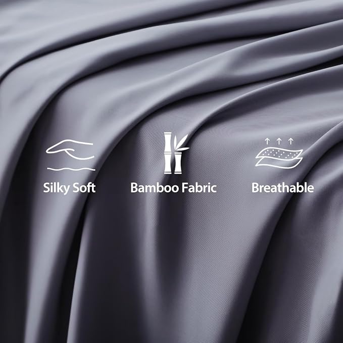 Bamboo Viscose Flat Sheets Only, 400 Thread Count Sateen Weave King Size Flat - Image 3