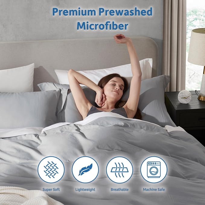 Nestl Light Grey Duvet Cover King Size - Image 6