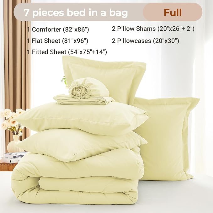 MUXHOMO 7 Pieces Full Comforter Set, Soft Bed in a Bag Full Size, All Season - Image 4