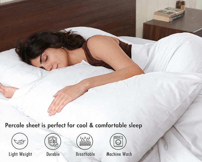 RUVANTI 100% Cotton Sheets – King Size Percale Bedding, Cooling & Breathable - Image 3