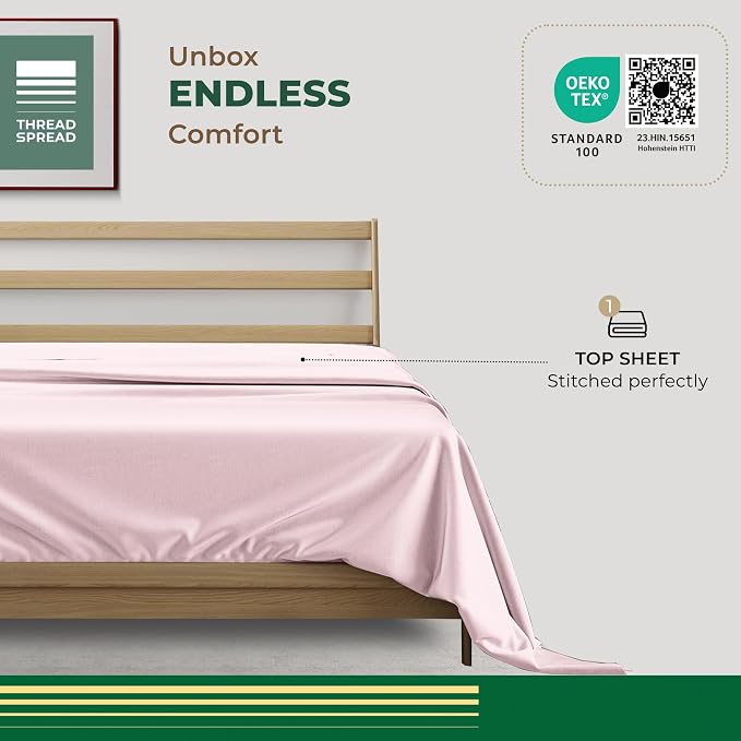 THREAD SPREAD 100% Organic Cotton Percale Flat Sheet California King Size - Image 3