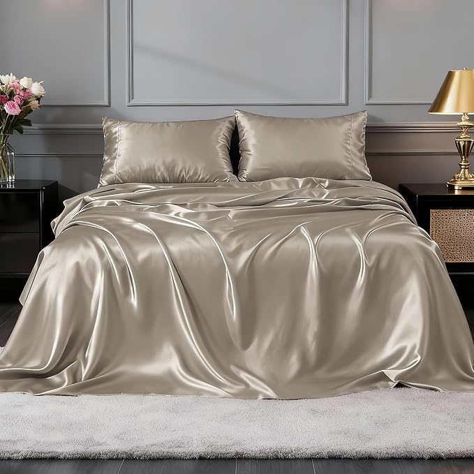 FreshCulture Satin Sheets Twin Size Bed Set - Image 2