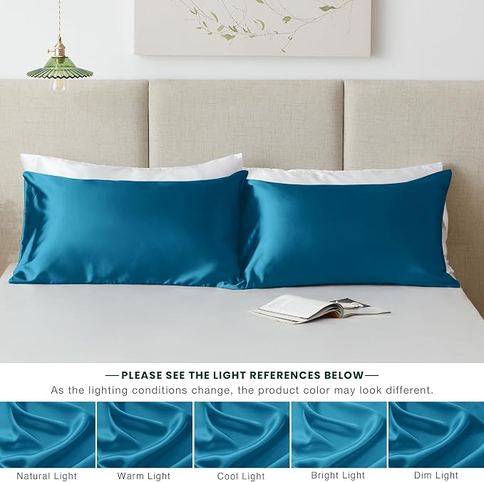 Love's cabin Satin Pillowcase Set of 2 Queen Size 20x30, Cooling Pillow Covers - Image 7