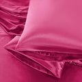 Aormenzy Satin Pillow Cases for Women King Size Set of 2, Hot Pink Satin by Aormenzy