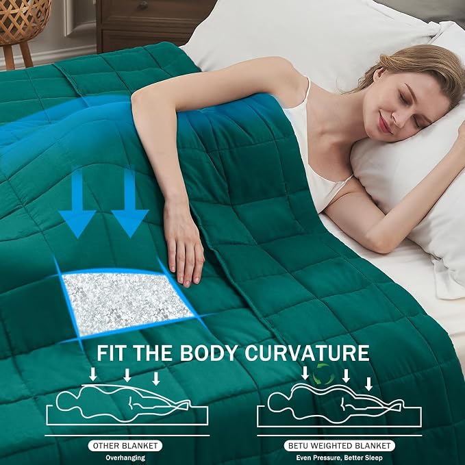 Green Weighted Blanket for Adults 20lbs, Twin Full Size Cooling Heavy Throw - Image 2