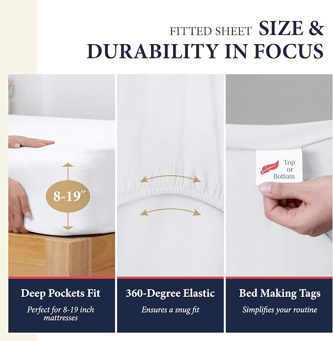 100% Egyptian Cotton Queen Size Sheets Set - Image 4