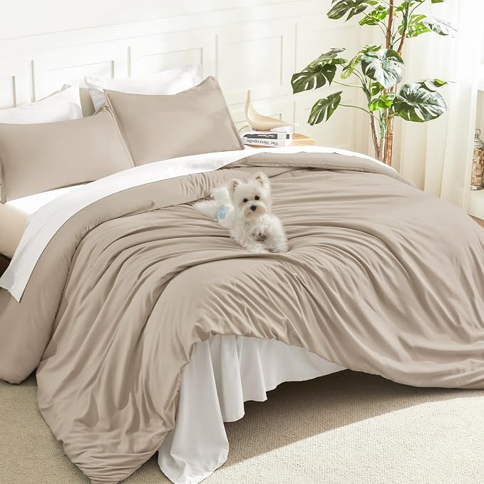 Litanika Comforters Khaki Oversized King Size, 3 Pieces Lightweight Solid by Litanika