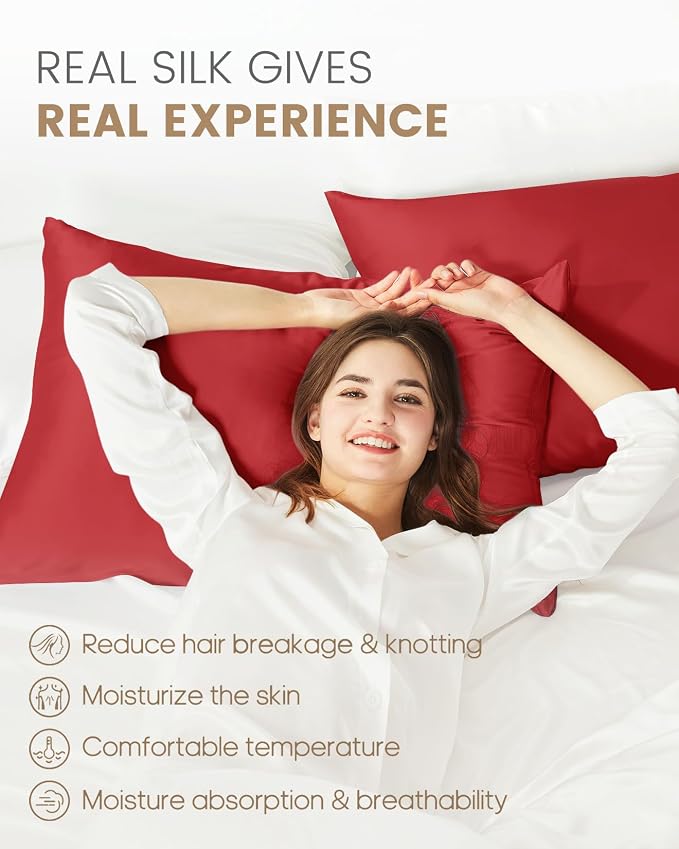 THXSILK Set of 2 100% Silk Pillowcases - Image 3
