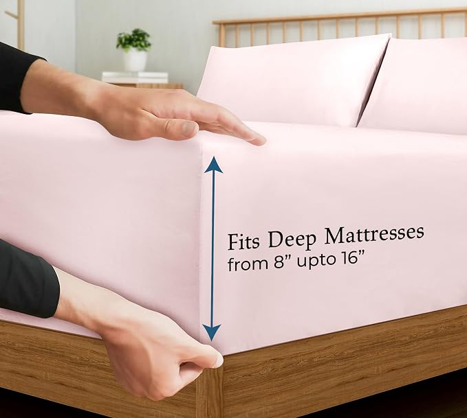 Royale Linens 400 Thread Count 100% American Grown Cotton Fitted Sheet Full Size - Image 4