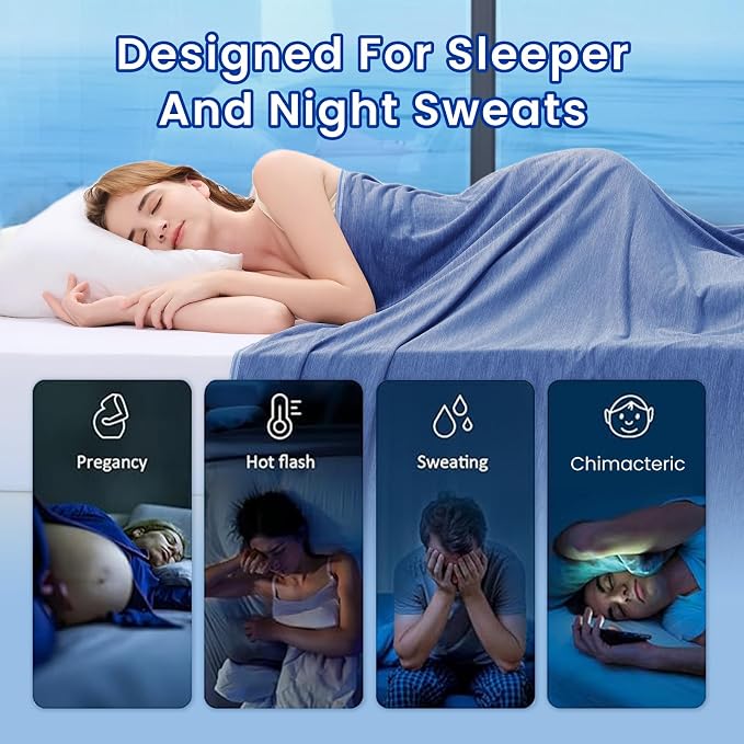Topcee Cooling Blanket for Night Sweats Absorbs Heat to Keep Adults, Children - Image 4