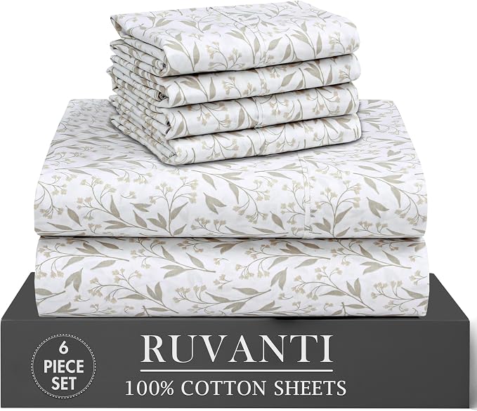 RUVANTI 6 Pcs Cotton Sheets by Ruvanti