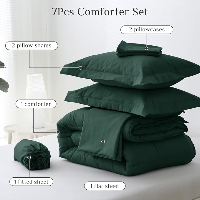 JOLLYVOGUE California King Comforter Set, Ultra-Soft Bed in a Bag Cal King Size - Image 5
