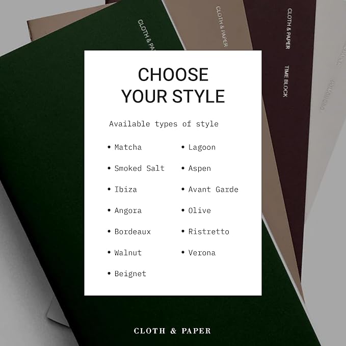 Cloth & Paper Travel Notebook | Weekly Planner Graph – Matcha | A5 Slim Weekly - Image 6