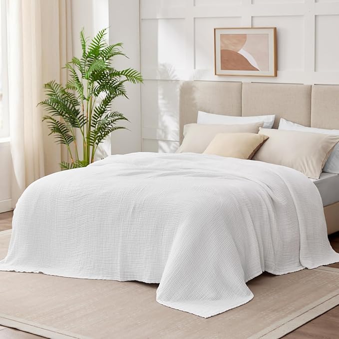 100% Cotton Muslin Blanket Large 50" x 70", 6 Layers Breathable and Lightweight - Image 6