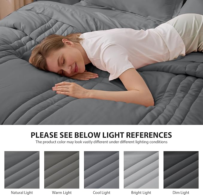 Twin XL Comforter Set Dark Grey - Image 7