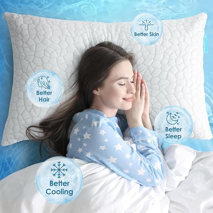 Cooling Pillow Standard Size 1 Pack, Adjustable Bed Pillows - Image 8